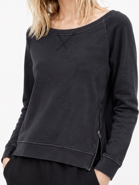 UGG Tops - UGG Morgan Side Zip Distressed Sweatshirt in Gray Size Medium
